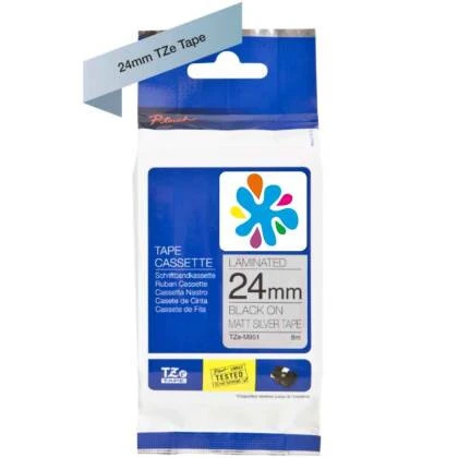 Brother TZe-M951 Mat Gri Üzerine Siyah Muadil Etiket Şeridi ürün görseli 1