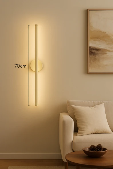 Netzy Sahara Glow™ Sahra Işıltısı 70 cm Modern Kablosuz Pilli LED Aplik Montajsız Duvar Lambası Pil Dahil ürün görseli 1