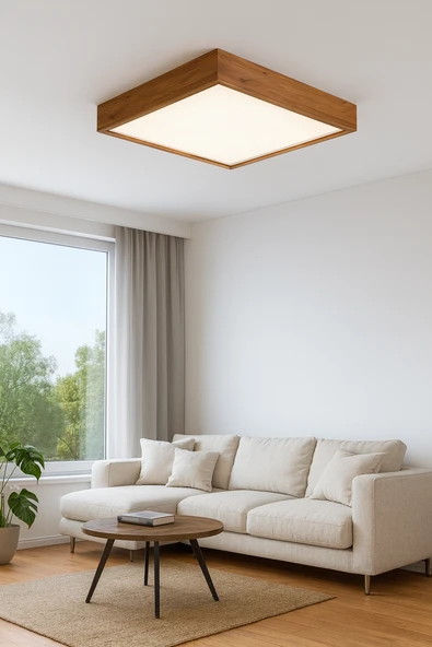 Ahşap Çerçeveli Led Panel 30 30 cm 6500K Beyaz Işık ürün görseli 1