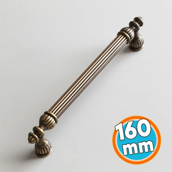 Mobilya Mutfak Çekmece Kapak Dolap Dolabı Kulpu Kulbu Kulpları 160 mm Eskitme Antik Sarı  Metal ürün görseli 1