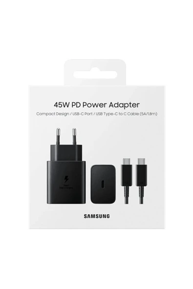 Samsung Ep-t4510x Type-c Süper Hızlı Şarj Cihazı 45w Siyah ( Türkiye Garantilidir) ürün görseli 1