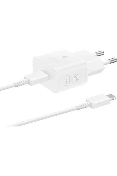 Samsung T2510X 25W Şarj Adaptörü ve USB-C Kablo Seti - Beyaz ürün görseli 1