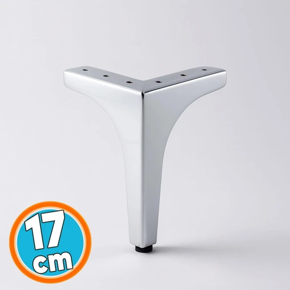 Mobilya Ayağı Dayanıklı Modern Tasarım Koltuk Sehpa Masa TV Ünitesi 17 cm Krom Gümüş Metal ürün görseli 1