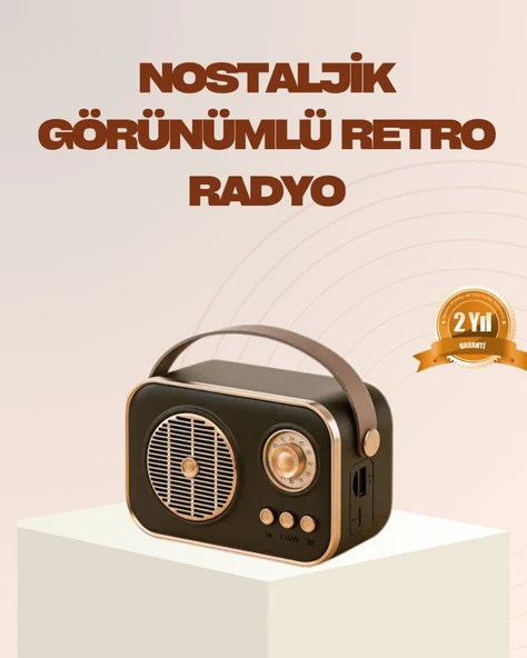 Retro Bluetooth Radyo – Nostaljik Tasarım, TF Kart ve USB Destekli ürün görseli 1