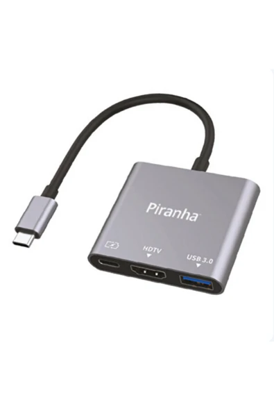 3395 3in1 Çevirici Adaptör Type-C to HDMI, USB 3.0, Type-C Mac Uyumlu 4K Yüksek Hızlı Adaptör ürün görseli 1