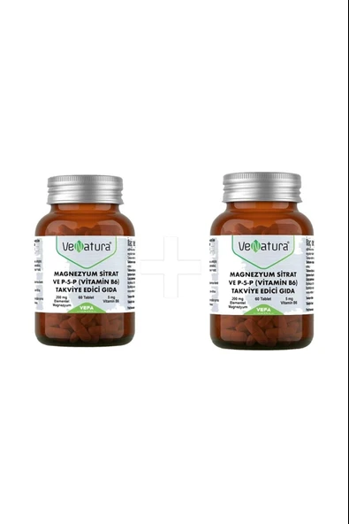 Venatura Magnezyum Sitrat Ve P-5-P (VİTAMİN B6) 60 Tablet 2 Adet ürün görseli 1