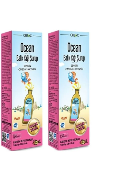 Ocean Tutti Frutti Karışık Meyve Aromalı Balık Yağı Şurup 150 ml 2 Adet ürün görseli 1