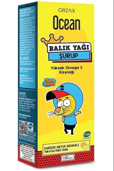 Ocean Tutti Frutti Karışık Meyve Aromalı Balık Yağı Şurup 150 ml ürün görseli 1