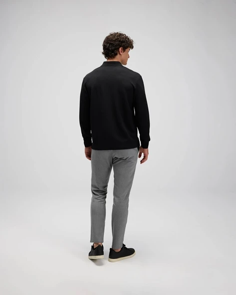 ELLESSE EM601-BK-BLACK-POLO SWEATSHIRT - Resim 4