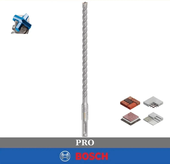 Bosch SDS Plus-5X Dört Elmaslı 8 x 210 mm  Matkap Ucu 2608706892 ürün görseli 1