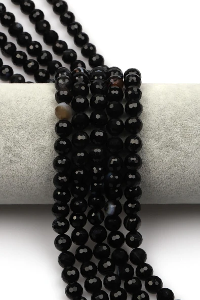 Akik (A Kalite) Doğaltaş Dizi 8 mm Fasetli Küre Kesim ürün görseli 1