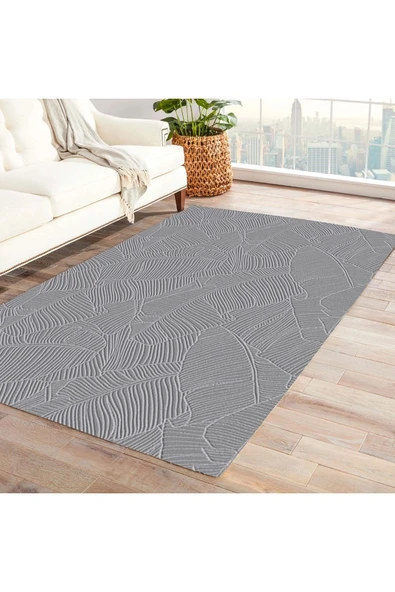 Jassrug Rölyef Halı 80X150 Garden A.Gri ürün görseli 1