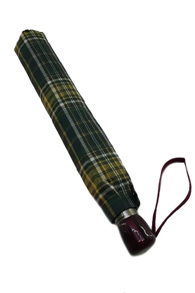 Snotline-April Bayan Şemsiye Otomatik Açılır 10Telli Kapalı Boyut 40 Cm 95 Cm Çap Yeşil Ekose ürün görseli 1
