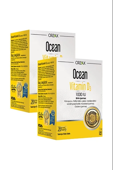 Ocean Vitamin D3 1000 IU Sprey 2 Adet ürün görseli 1