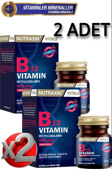Nutraxin B12 Vitamin 1000mcg 60 Tablet 2 Adet ürün görseli 1