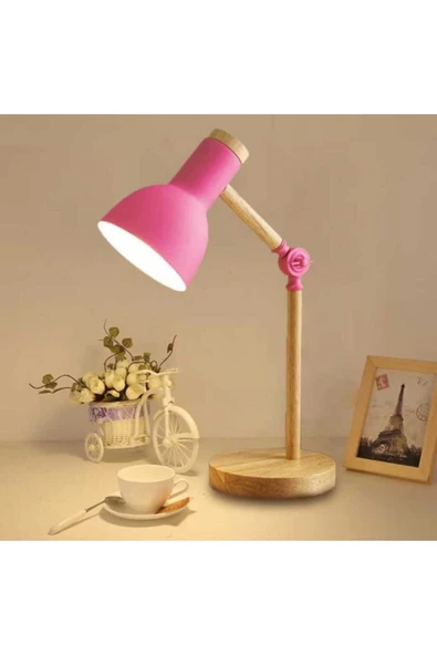 SimaAvize Nordic Wood Masa Lamba - fuşya ürün görseli 1
