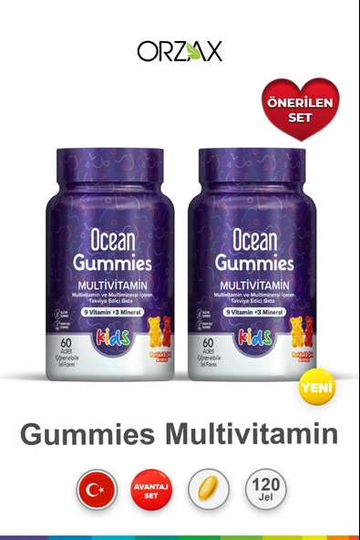 Ocean Gummies Multivitamin Kids 60 Yumuşak Tablet 2 Adet ürün görseli 1
