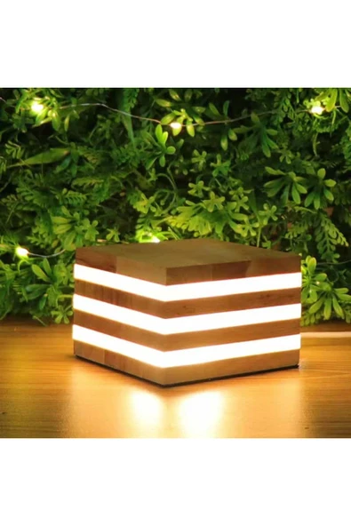SimaAvize Japanese Solid Wood Masa / Gece Lambası - Resim 3