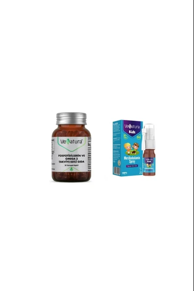 Venatura Fosfotidilserin Ve Omega 3 30 Kapsül + Venatura Kids B12 Metilkobalamin 5 ml ürün görseli 1