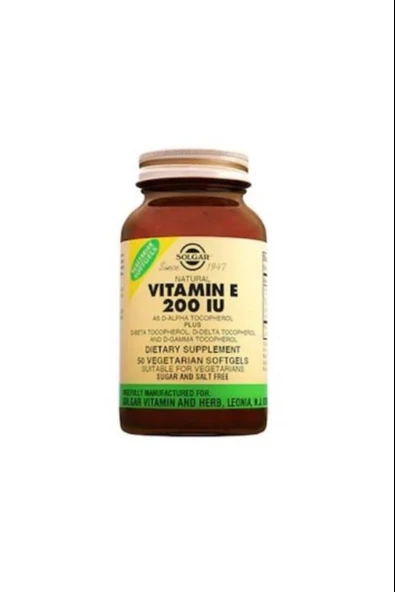 Solgar Vitamin E 200 IU 50 Vegetable Softgel ürün görseli 1