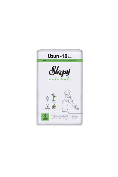 Sleepy Natural Kadın Pedi No: 2 Uzun 18 li ürün görseli 1