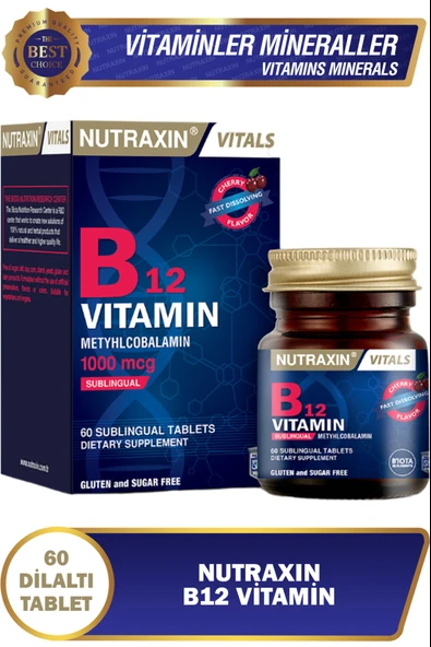 Nutraxin B12 Vitamin 1000mcg 60 Tablet 2 Adet - Resim 4
