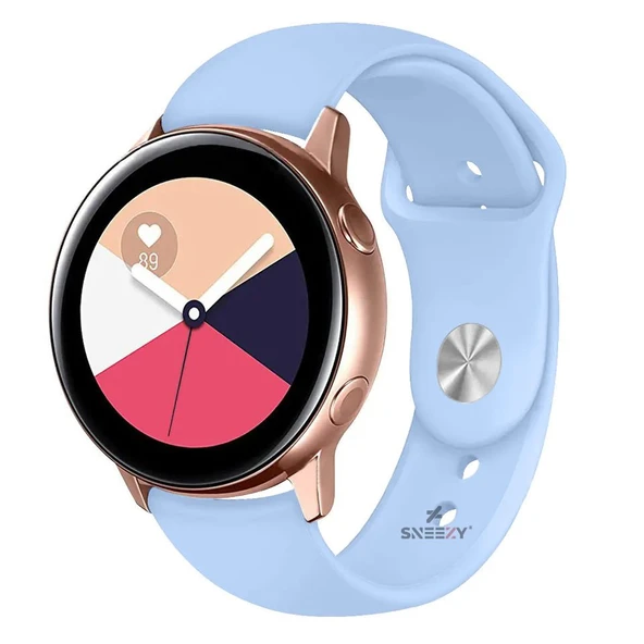 Huawei Watch Ultimate – Watch Buds 22mm Uyumlu PureLux Soft Silikon Kordon  Açık Mavi ürün görseli 1