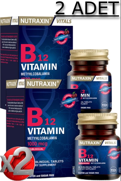Nutraxin B12 Vitamin 1000mcg 60 Tablet 2 Adet ürün görseli 1