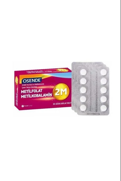 Osende 2m Odt Metilfolat & Metilkobalamin 30 Ağızda Dağılan Tablet ürün görseli 1