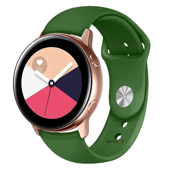 Samsung Gear S3 Frontier R760 – S3 Classic R770 22mm Uyumlu PureLux Soft Silikon Kordon  Çimen Yeşili ürün görseli 1