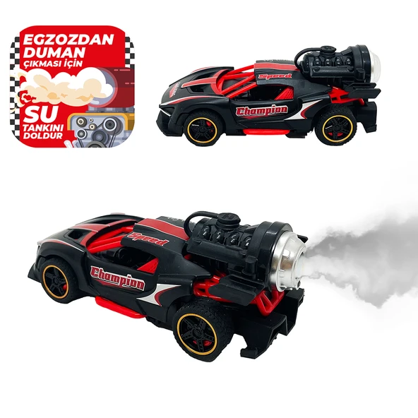 Spray Fonksiyonlu Pilli Metal Çek Bırak Araba Sesli Işıklı Siyah ürün görseli 1