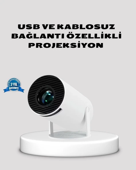 HDMI USB Bağlantılı 4K Destekli Taşınabilir Projeksiyon Cihazı ürün görseli 1