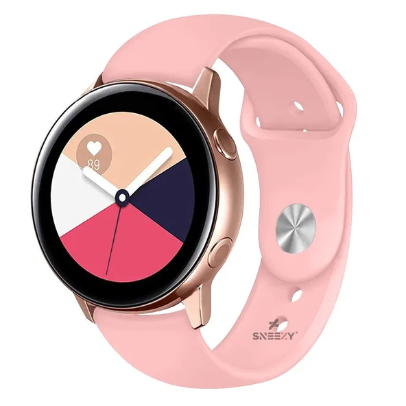 Huawei Watch 3 Elite-Classic 46mm-Watch 3 Pro-Elite 22mm Uyumlu PureLux Soft Silikon Kordon  Pembe ürün görseli 1