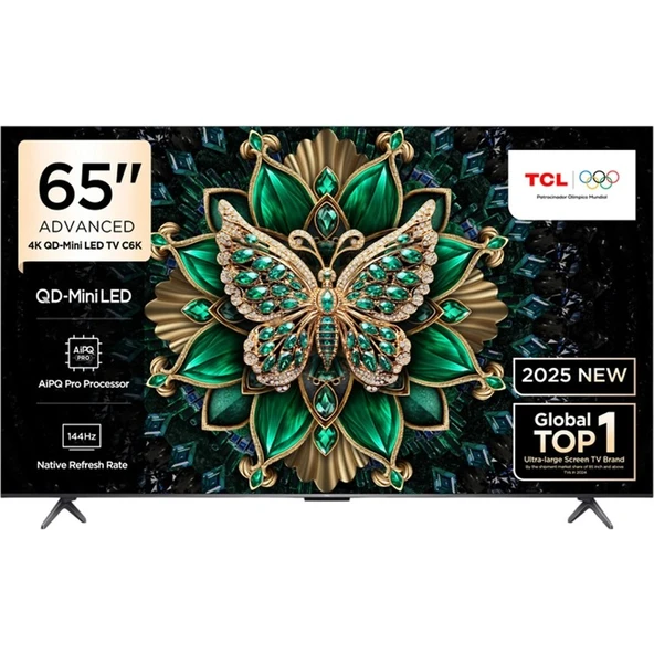 TCL 65C6K 65'' 165 Ekran Uydu Alıcılı 4K Ultra HD MiniLED Google TV ürün görseli 1