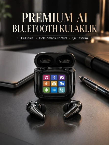 Aı Destekli Dokunmatik Ekranlı Kablosuz Bluetooth Kulaklık ürün görseli 1