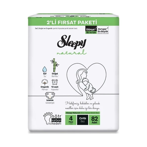 SLEEPY NATUREL 2'LI FIRSAT 82LI MAXI 7-14KG ürün görseli 1