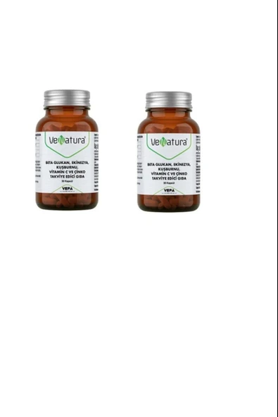 VeNatura Beta Glukan, Ekinezya, Kuşburnu, Vitamin C, Çinko 30 Kapsül 2 Adet ürün görseli 1
