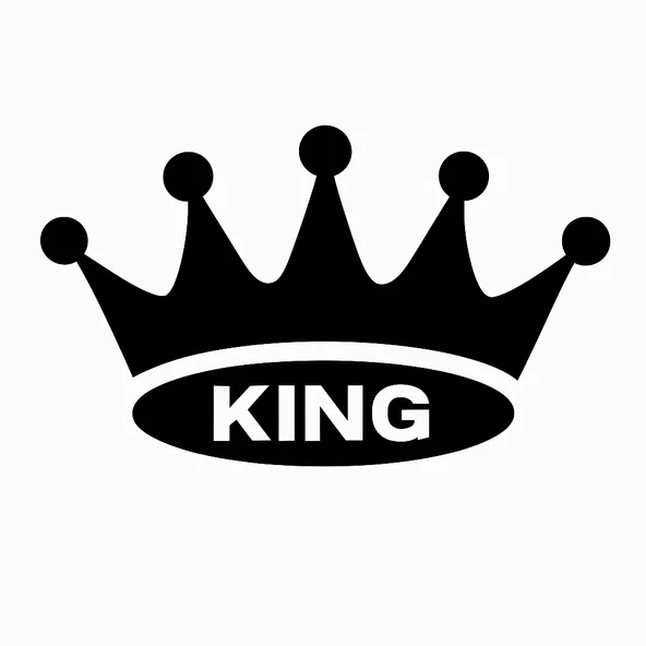 Kral Tacı King Yazılı Oto Sticker Siyah 19x11cm ürün görseli 1