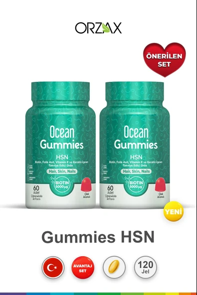 Ocean Gummies HSN 60 Adet Çiğneme Jel Form 2 Adet ürün görseli 1