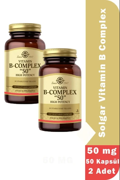 Solgar Vitamin B-Complex 50mg 50 Kapsül 2 Adet ürün görseli 1