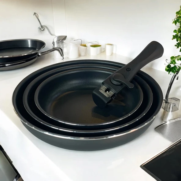 Winterbach 4 Parça Granit Tava Seti Siyah SP-600 ürün görseli 1