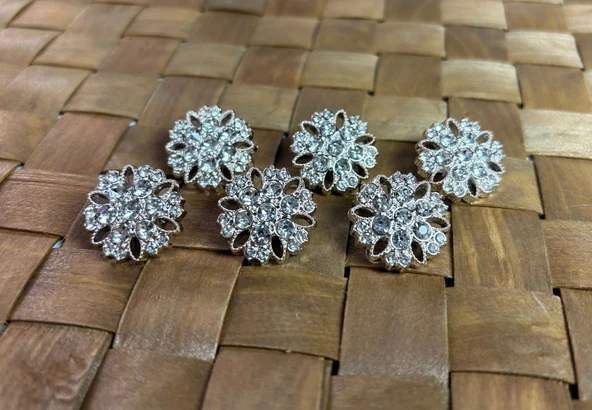 GOLD DÜĞME 34 BOY (21,5MM) GÜMÜŞ - 5 ADET ürün görseli 1