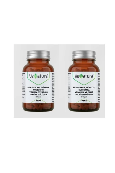 VeNatura Beta Glukan, Ekinezya, Kuşburnu, Vitamin C, Çinko 30 Kapsül 2 Adet ürün görseli 1