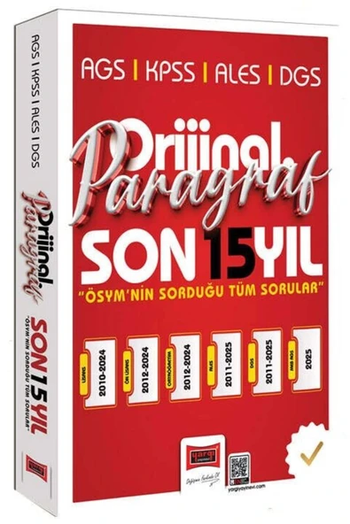2026 Yargı Kpss Ags Ales Dgs Paragraf 15 yıl Çıkmış Sorular ürün görseli 1