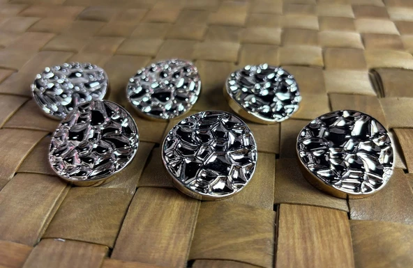 GOLD DÜĞME 48 BOY (30,5MM) GÜMÜŞ - 5 ADET ürün görseli 1