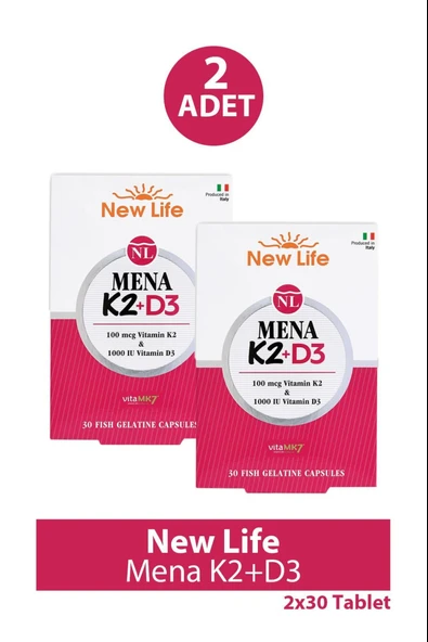 New Life Mena K2+D3 30 Kapsül 2 Adet ürün görseli 1