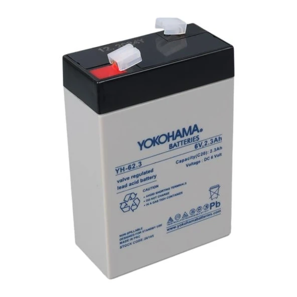 Yokohama YH-62.3 6 Volt - 2.3 Amper Akü (90X43x38 Mm) ürün görseli 1