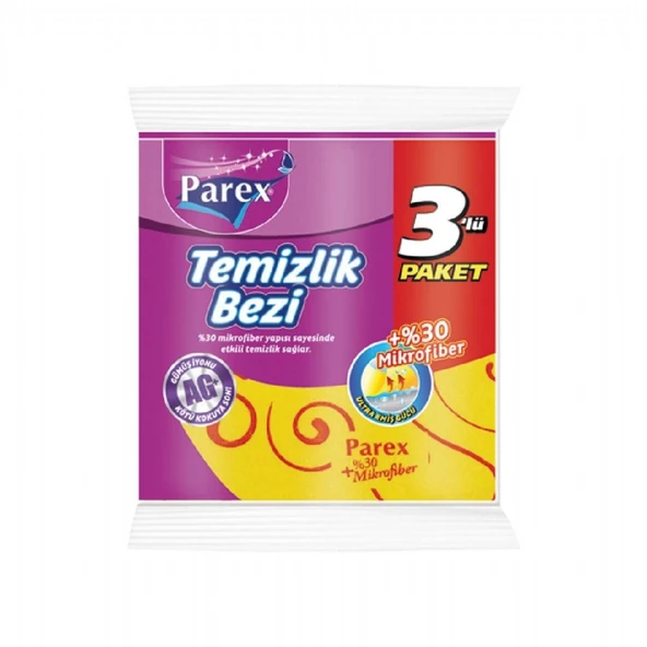 PAREX TEMIZLIK BEZI 3'LU %30 MIKROFIBER 7105 ürün görseli 1