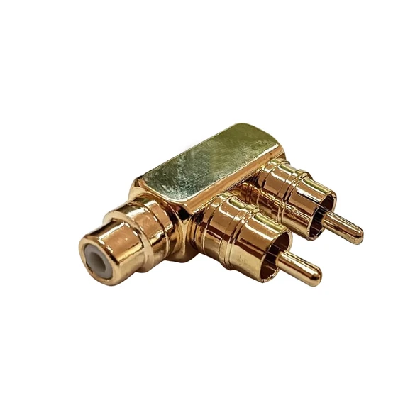 Rca Birleştirici 2 ERKEK 1DİŞİ Gold Metal (AKS-112) ürün görseli 1