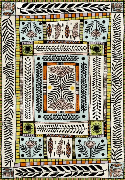 Dijital Baskılı Renkli Çiçek Motifli Kaymaz Taban Yıkanabilir Halı 50 x 60 cm Çok Renkli ürün görseli 1
